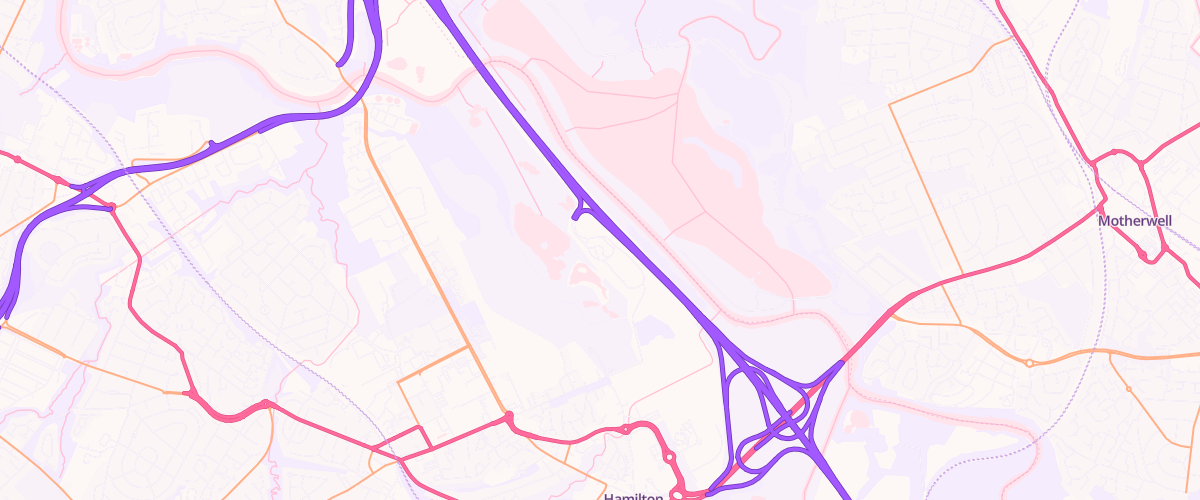 Map showing the location of Asda Hamilton Express Petrol
