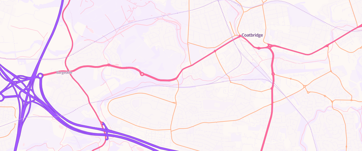 Map showing the location of Coatbridge Service Station