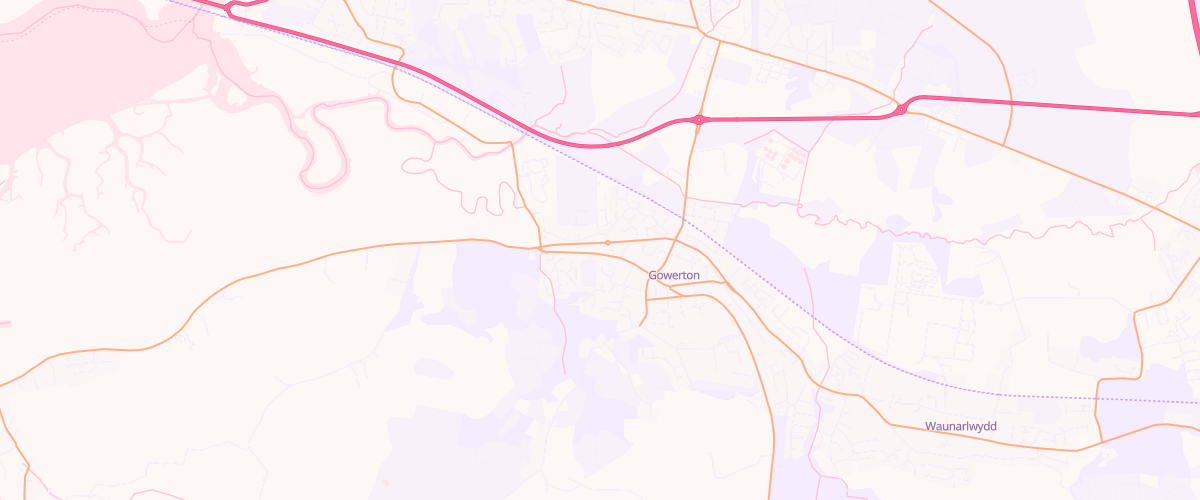 Map showing the location of Gowerton Esso Express