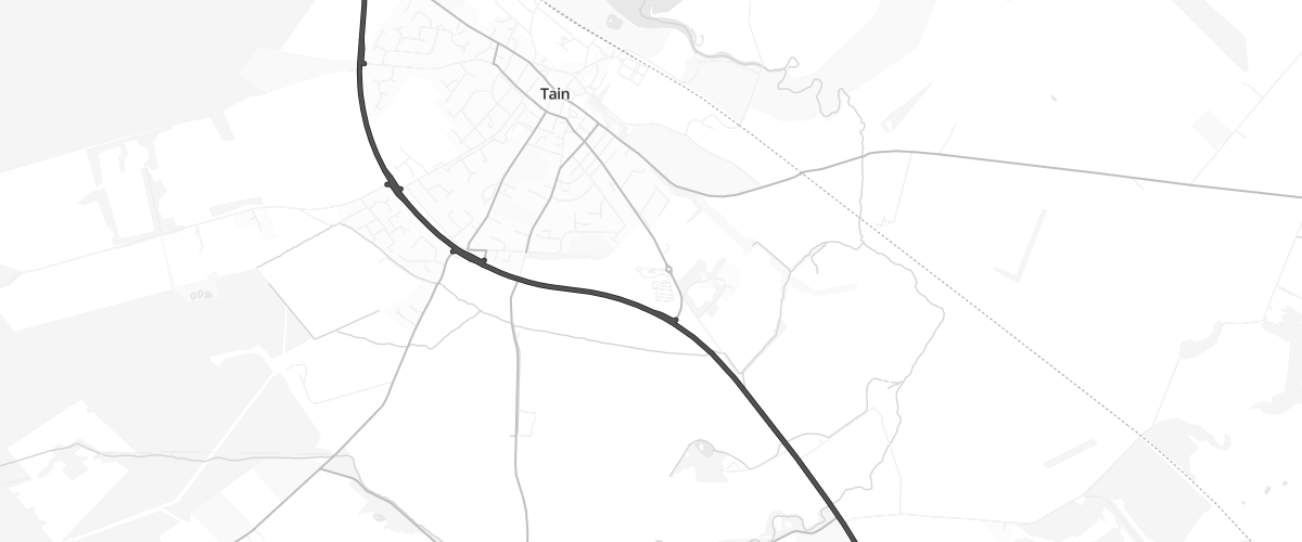 Map showing the location of Asda Tain Supermarket
