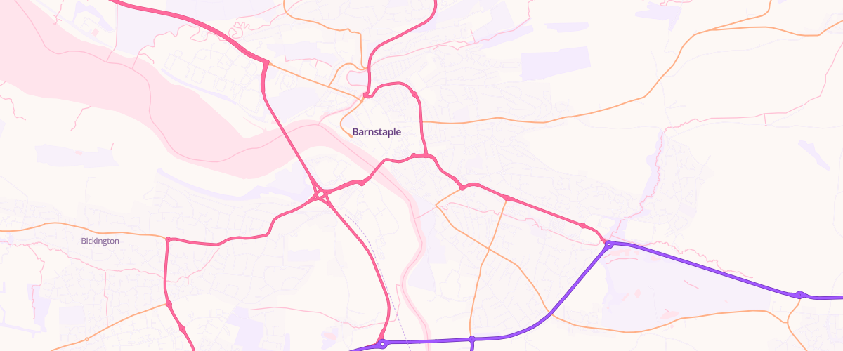 Map showing the location of Taw Garages Service Station