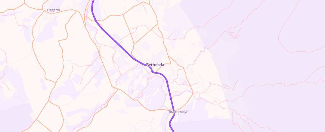Map showing Central Garage, Bangor