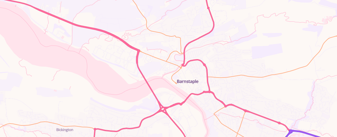 Map showing Grant Auto Services, Barnstaple