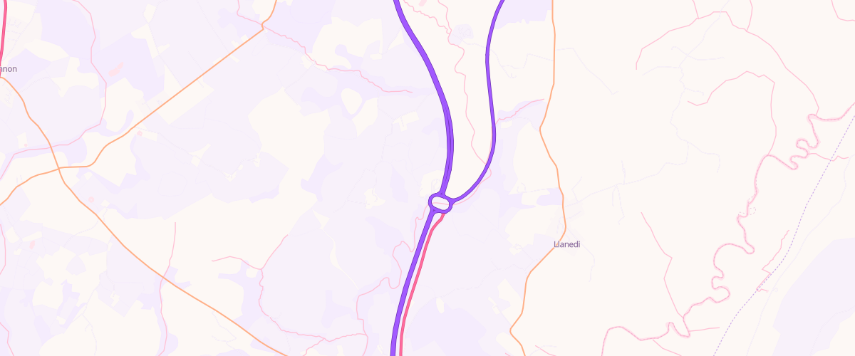 Map showing the location of Asda Pont Abraham Express