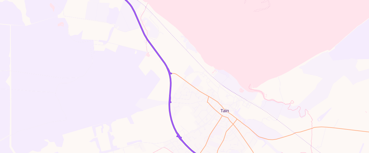 Map showing the location of Morangie Filling Station
