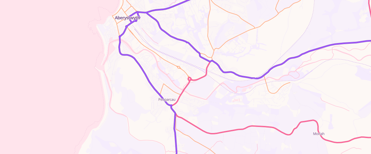 Map showing the location of Mfg Morrisons Aberystwyth
