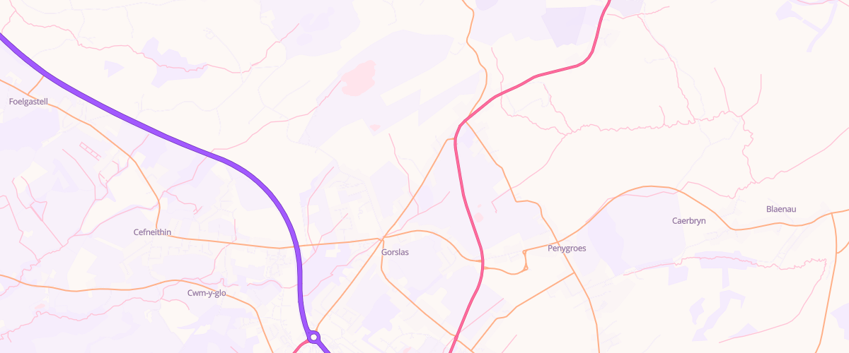 Map showing the location of Ascona Gorslas Service Station