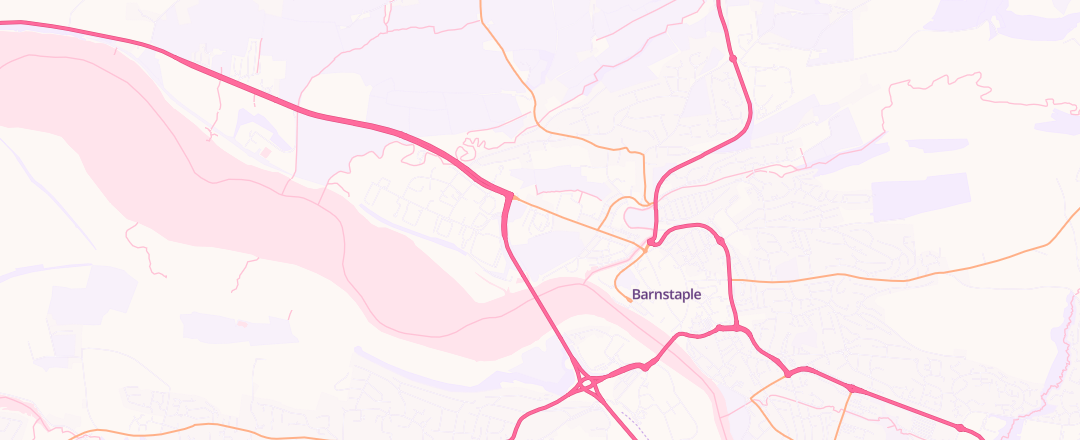 Map showing Car Care Centre, Barnstaple