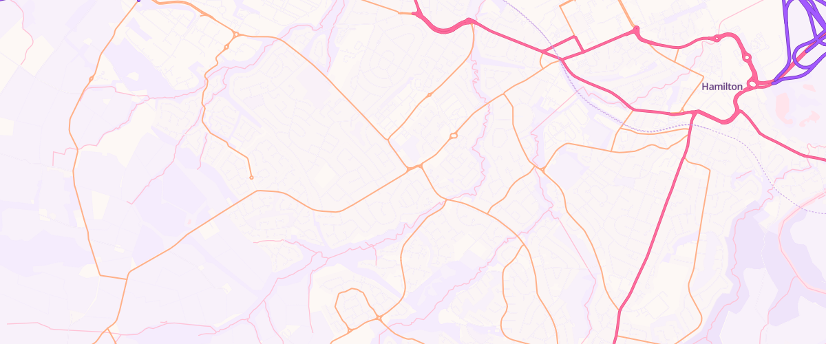 Map showing the location of Earnock Service Station