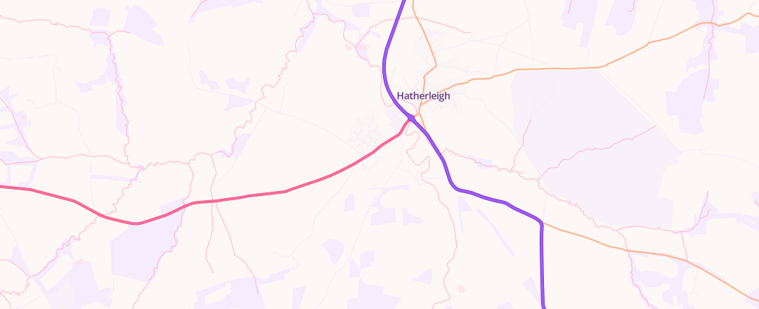 Map showing Njb Automotive Services Ltd, Okehampton