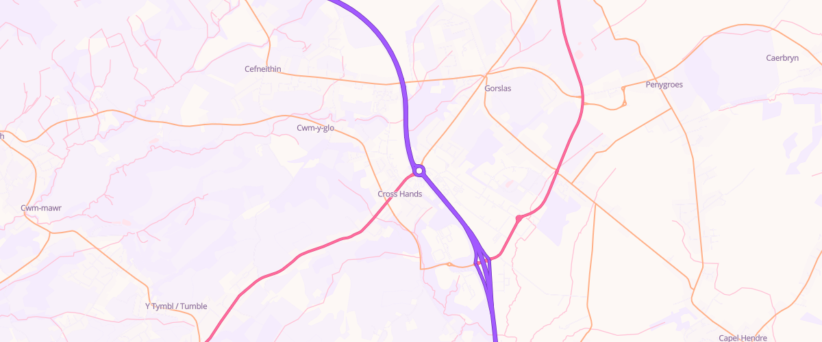 Map showing the location of Rontec Cross Hands