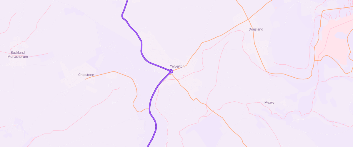 Map showing the location of Yelverton Garage