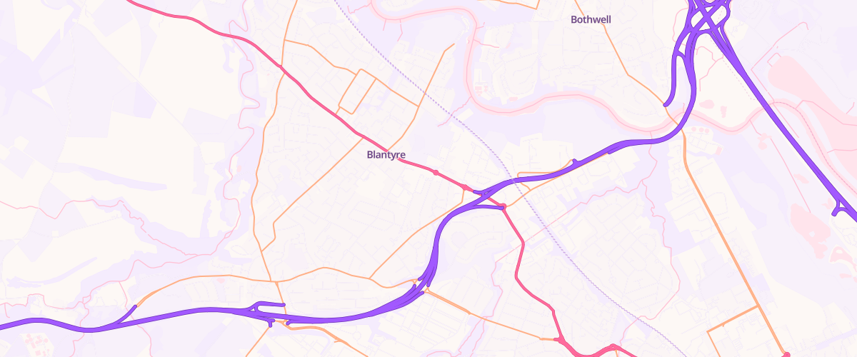 Map showing the location of Asda Blantyre Superstore