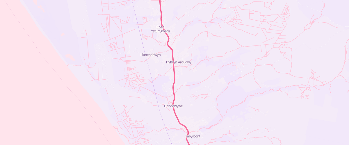 Map showing the location of Barmouth Road Service Station