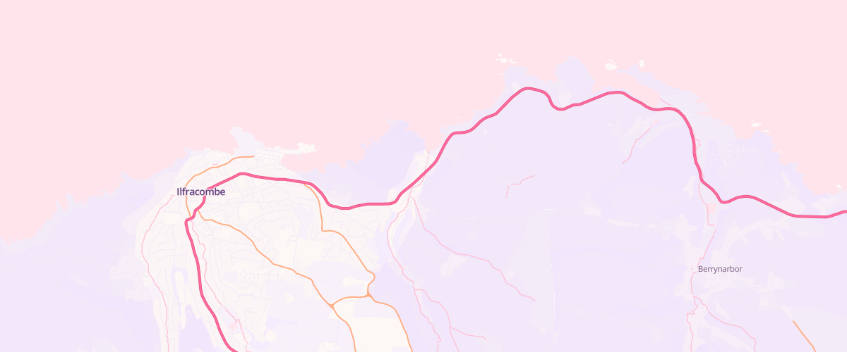 Map showing the location of Hele Bay Service Station