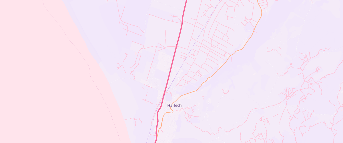 Map showing the location of Morfa Garage