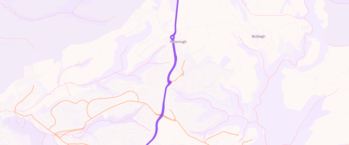 Map showing the location of Plymouth Roborough Extra Petrol
