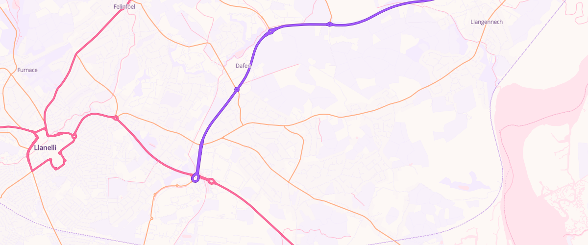 Map showing the location of Vst Bryn Gelli Services