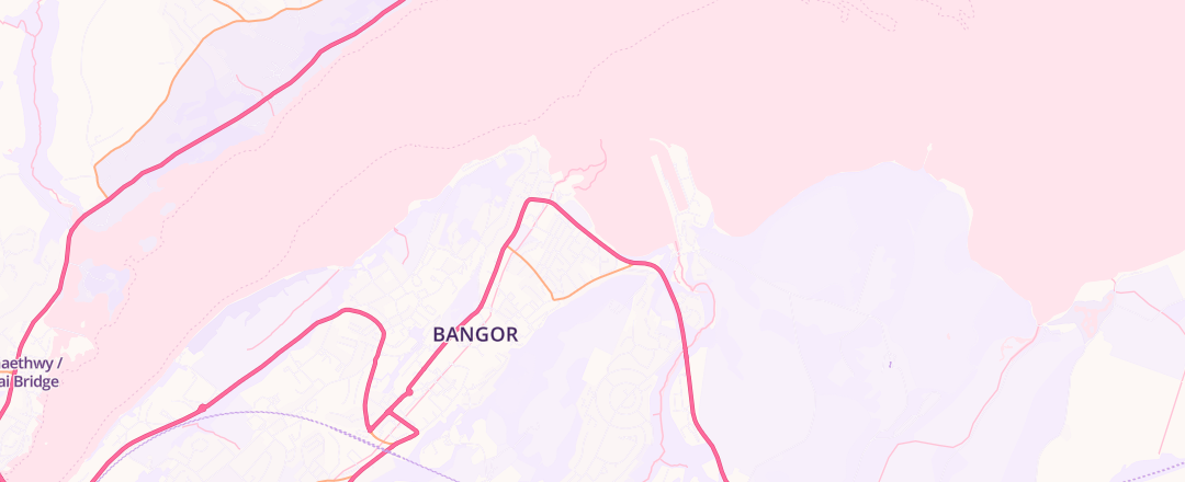 Map showing Kwik-Fit, Bangor