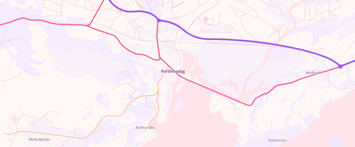 Map showing the location of Mfg Porthmadog