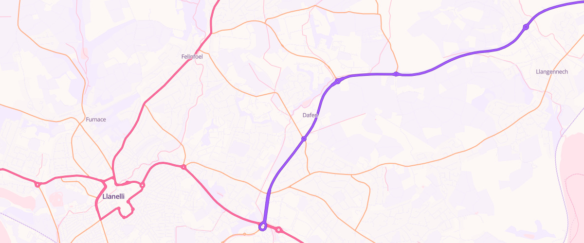 Map showing the location of Dafen Service Station
