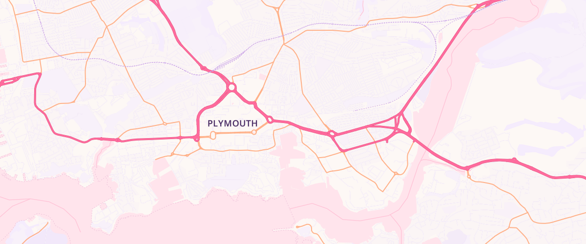 Map showing the location of Asda Plymouth Exeter Street