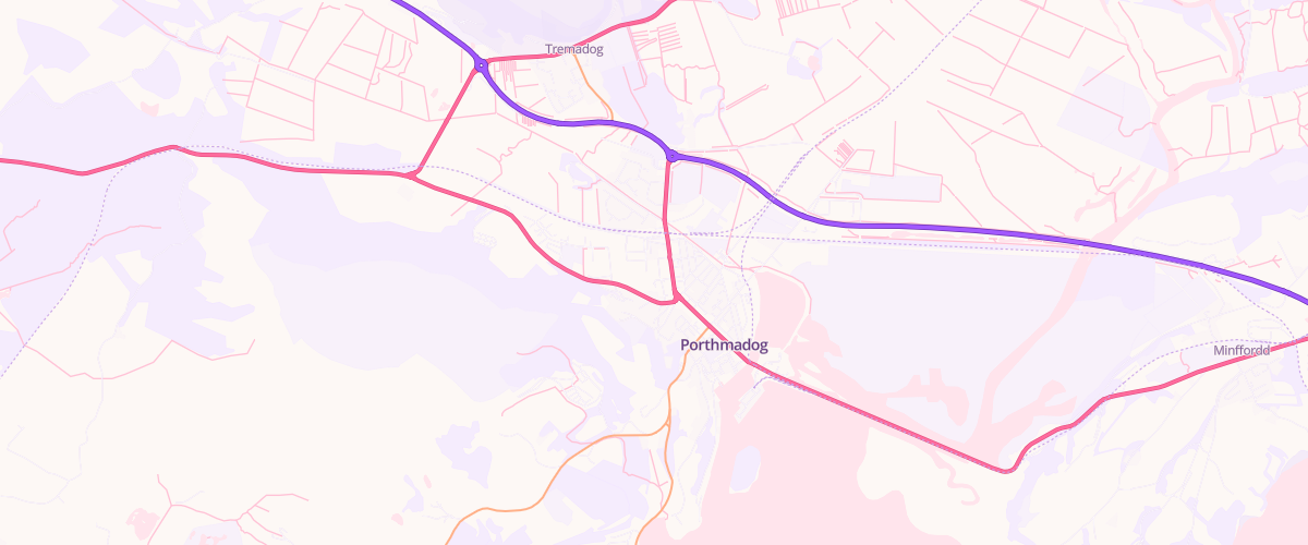 Map showing the location of Porthmadog Superstore Petrol Filling