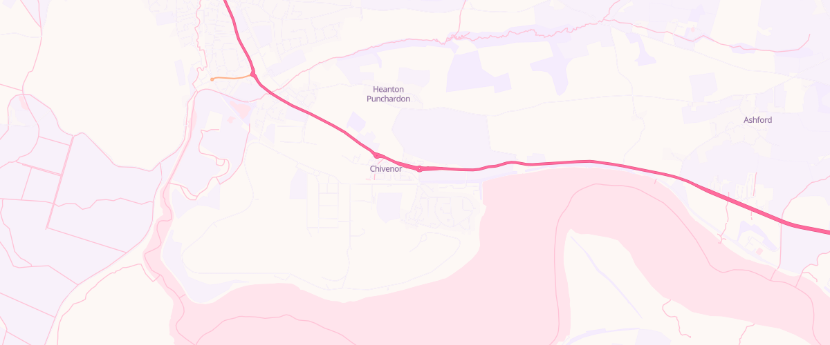 Map showing the location of Chivenor Service Station