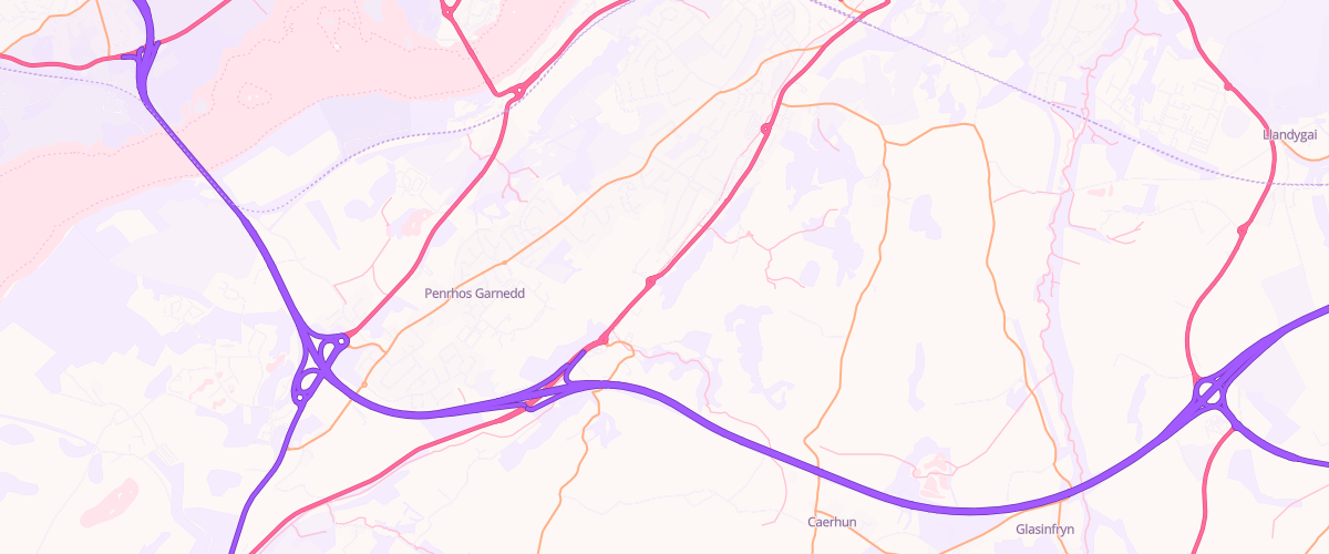 Map showing the location of Bryn Llwyd Services