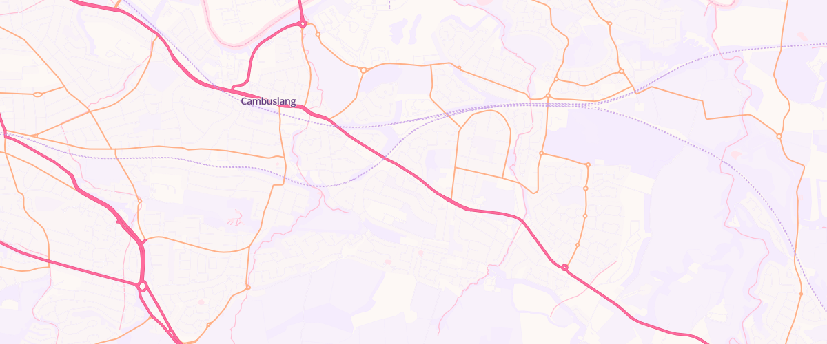 Map showing the location of Cambuslang Service Station