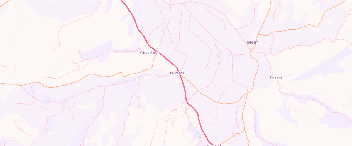 Map showing the location of Ystrad Service Station