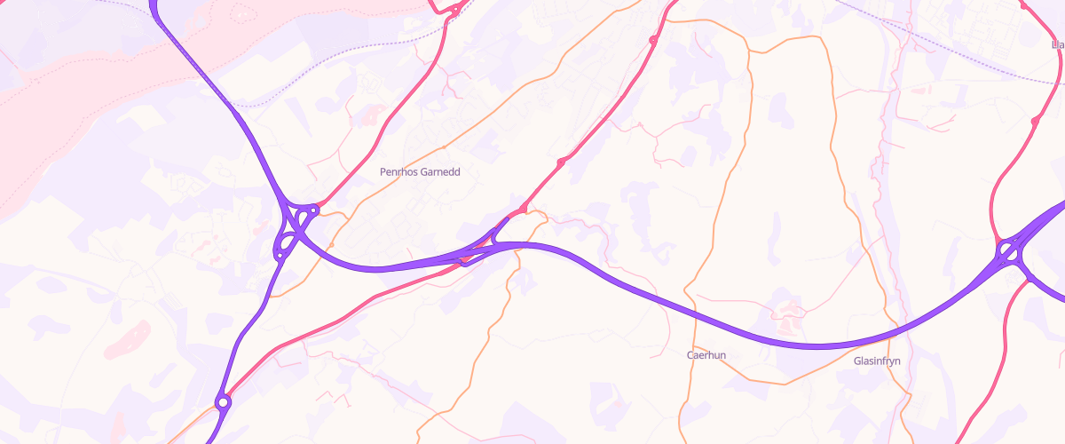 Map showing the location of Bangor Extra Petrol Filling