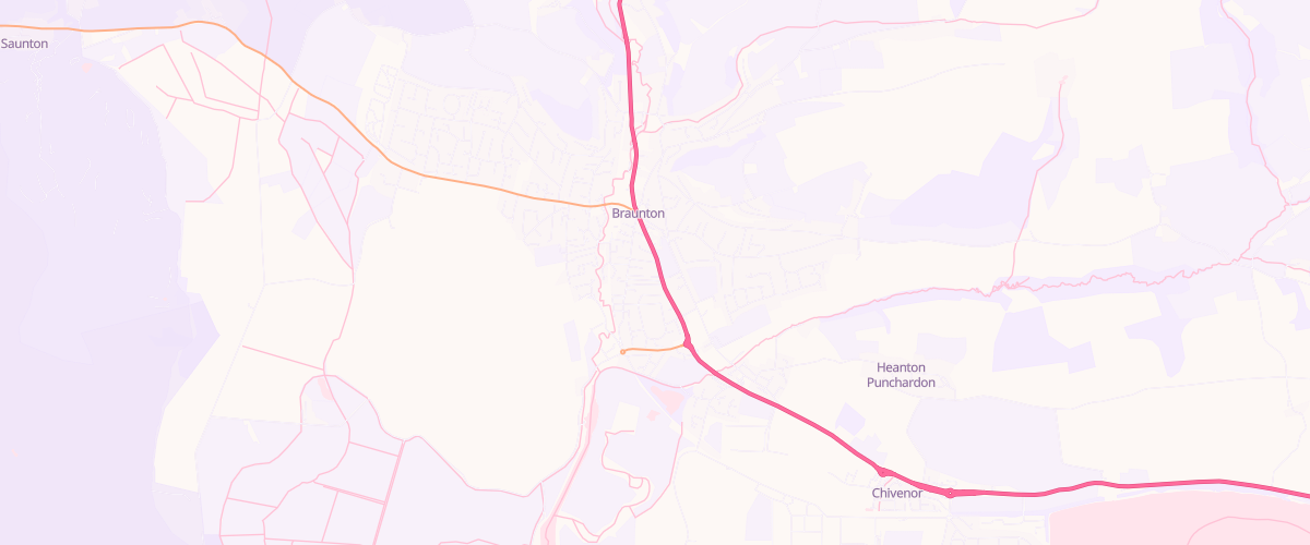Map showing the location of Braunton Service Station