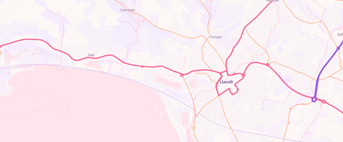 Map showing the location of Sandy Road