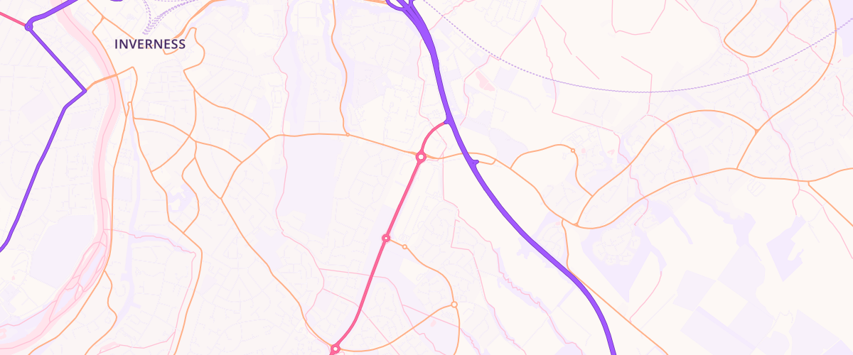 Map showing the location of Inverness Inshes Extra Petrol