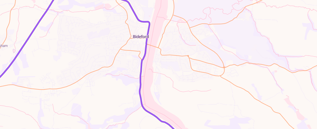Map showing Half Barn Garage Limited, N. Devon