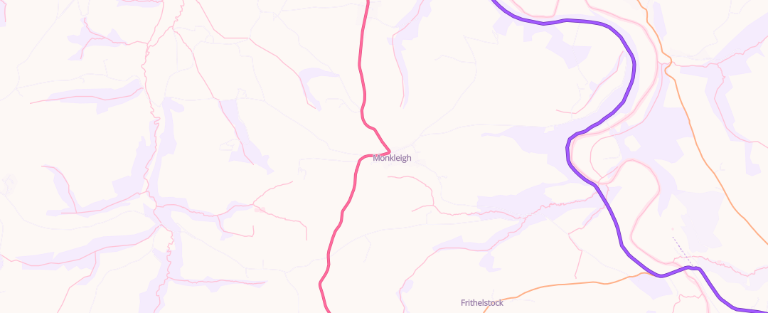 Map showing Monkleigh Garage, Bideford
