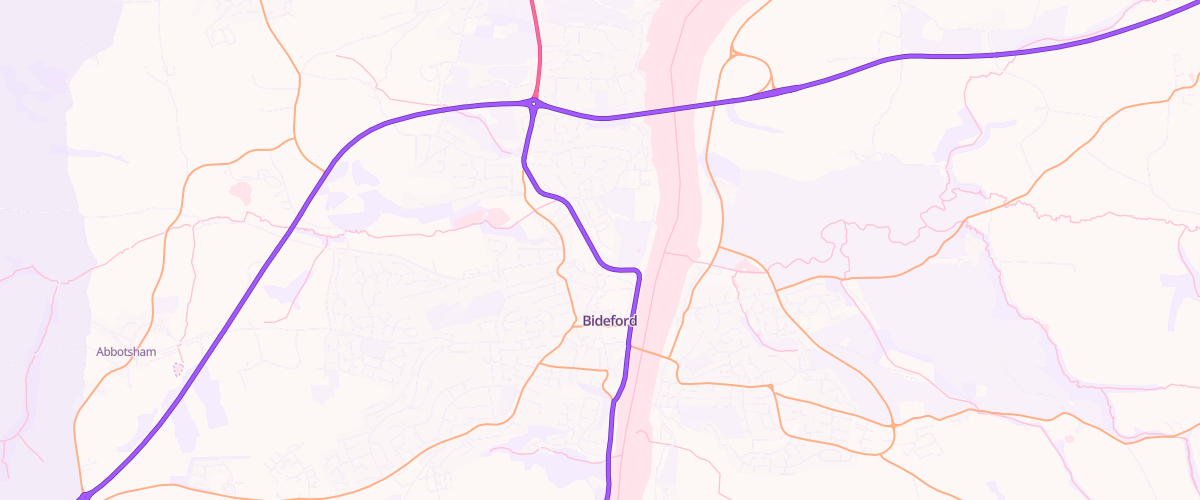 Map showing the location of Mfg Morrisons Bideford