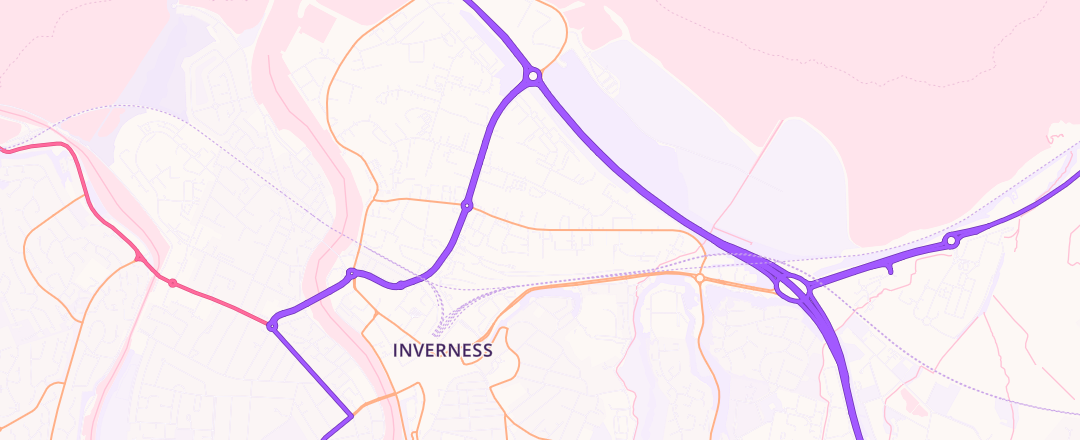 Map showing Arnold Clark, Inverness