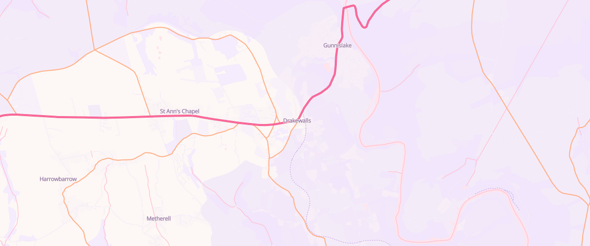 Map showing the location of Asda Gunnislake Express Petrol