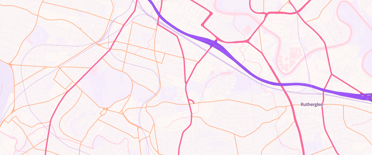 Map showing the location of Aikenhead Road Service Station