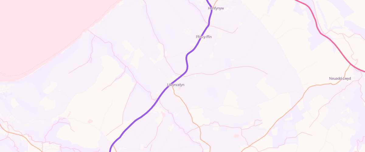 Map showing the location of Ascona Dryslwyn Service Station