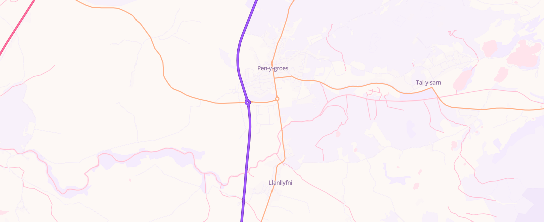 Map showing Moduron Gp Motors, Caernarfon