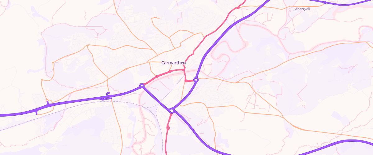 Map showing the location of Vst Towy Services Station