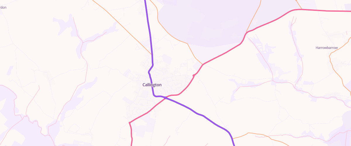 Map showing the location of Callington Superstore Petrol Filling