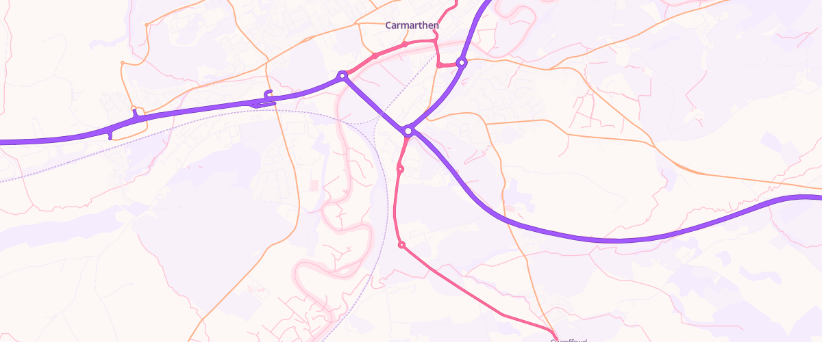 Map showing the location of Mfg Morrisons Carmarthen