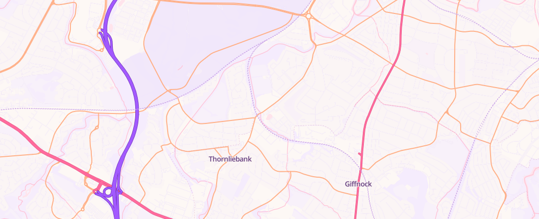 Map showing Thornliebank Motor Engineers Ltd, Glasgow