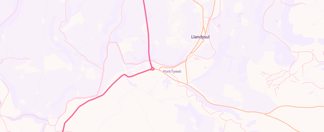 Map showing Pont-Tweli Garage, Llandysul
