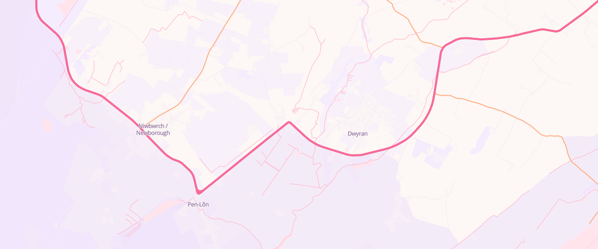 Map showing the location of Ddraig Goch Garage