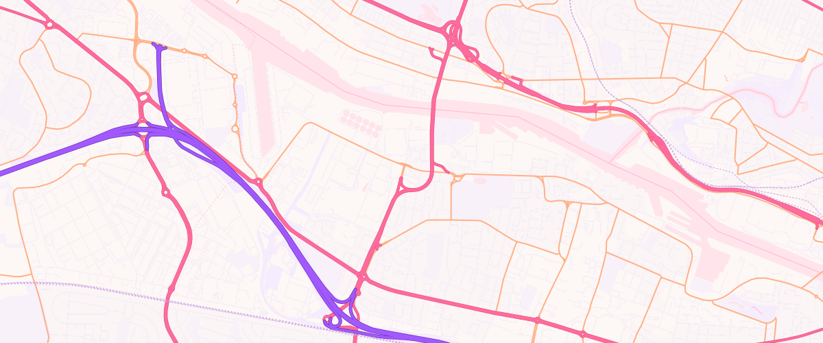 Map showing the location of Clyde Tunnel Service Station